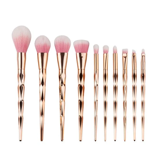 10Pcs Diamond Makeup Brush Set