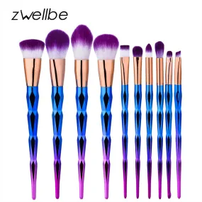 10Pcs Diamond Makeup Brush Set