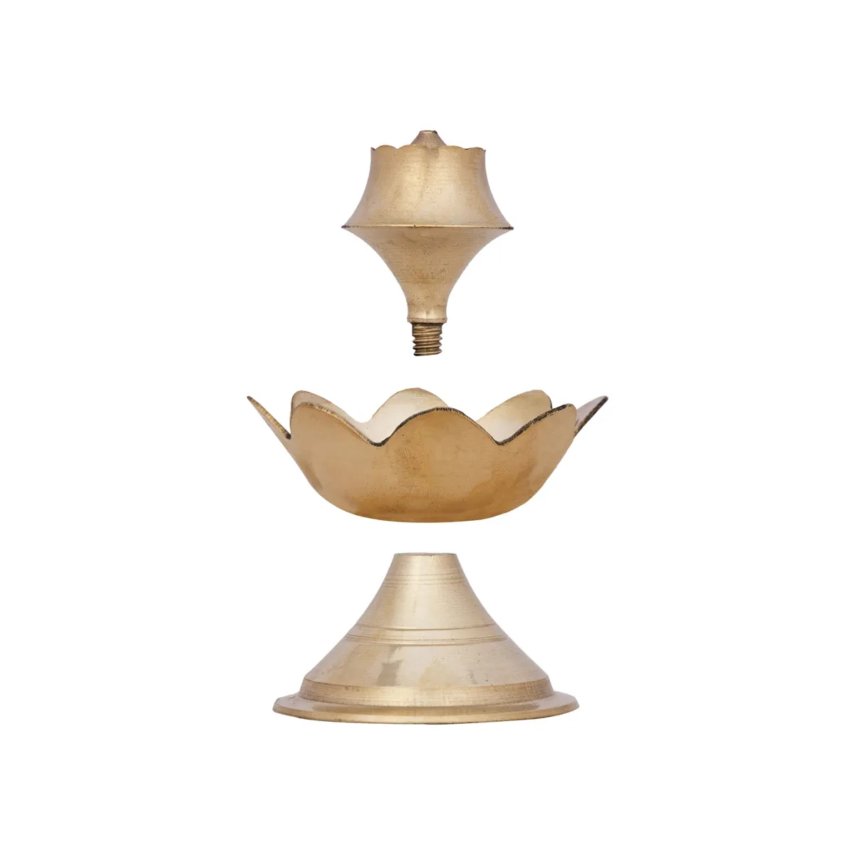 Agarbathi Stand - 3 x 3 Inches | Lotus Design Brass Incense Holder for Pooja/ 100 Gms Approx