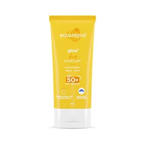 Aqualogica Glow  Dewy Lightweight & Hydrating Sunscreen with SPF 50  & PA     for UVA/B & Blue Light Protection & No White Cast for Men & Women -Oily, Combination & Glowing Skin -80g
