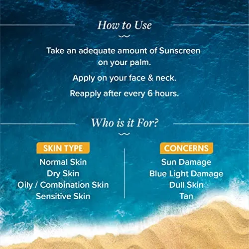 Aqualogica Glow  Dewy Lightweight & Hydrating Sunscreen with SPF 50  & PA     for UVA/B & Blue Light Protection & No White Cast for Men & Women -Oily, Combination & Glowing Skin -80g