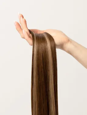 Brown Blonde Highlighted, 20" Volumiser Quad Clip-In Weft, PP4/18 | 45g