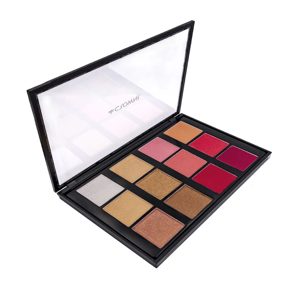 Crown Blush, Bronzer & Highlight Palette - 12 Shades