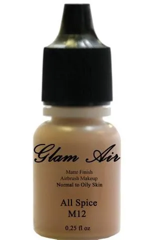 Glam Air Airbrush Makeup Foundations Set TwoM12 All Spice and M 13 Soft Walnut  for Flawless Looking Skin Matte Finish For Normal to Oily Skin (Water Based)0.25oz Bottles