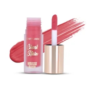 Mattlook Cheek Stain Mousse Blush, Infused with Hyaluronic acid  and Vitamin E, Long lasting formula, Natural Radiant finish