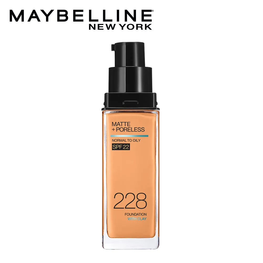 Maybelline New York Fit Me Matte   Poreless Liquid Foundation, 228 Soft Tan | Matte Foundation | Oil Control Foundation | Foundation With SPF, 30 ml