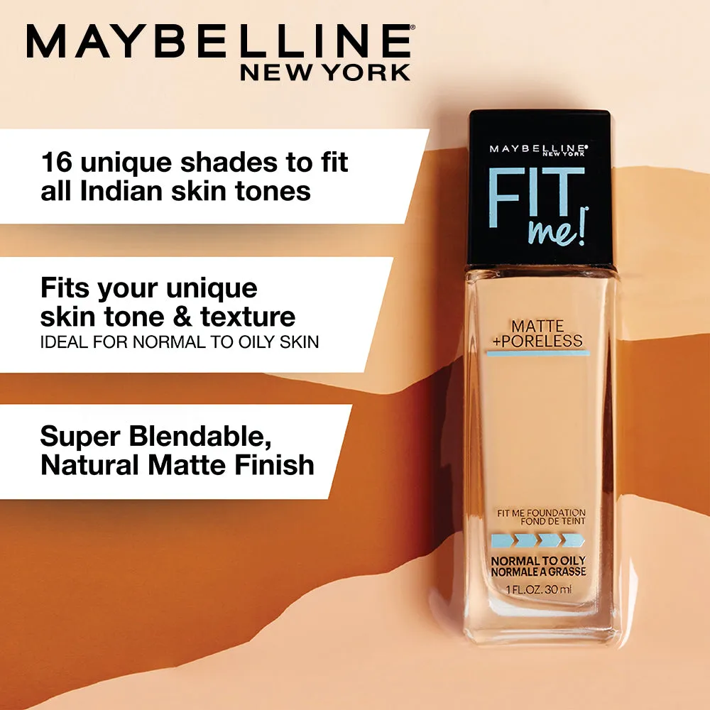 Maybelline New York Fit Me Matte   Poreless Liquid Foundation, 228 Soft Tan | Matte Foundation | Oil Control Foundation | Foundation With SPF, 30 ml